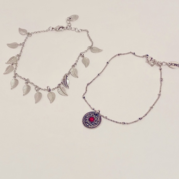 Icing Jewelry - Icing 4” Silver Anklets - Set of 2